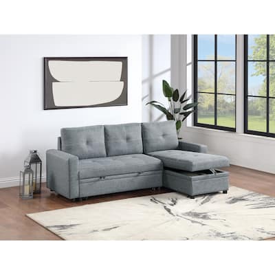 Convertible Sectional Sofa with Reversible Chaise and Hidden Storage