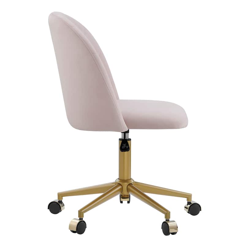 Aubrie Velvet Curved Swivel Desk Chair