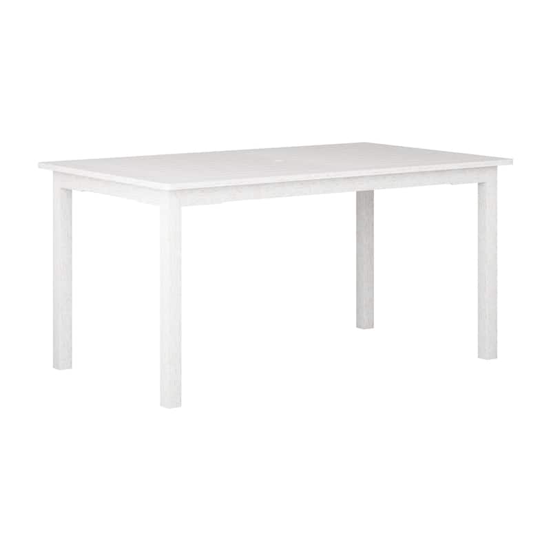 CorLiving Miramar Natural Hardwood Outdoor Dining Table - N/A - White