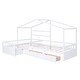 preview thumbnail 7 of 16, Twin Size House Platform Bed with Three Storage Drawers, White