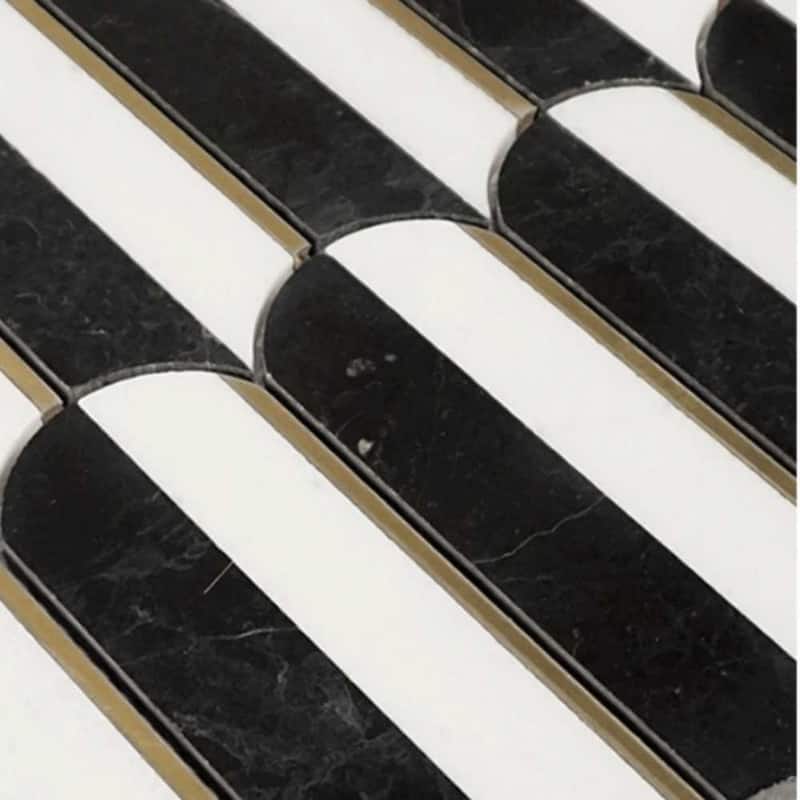 Mad Decade 12x12 Polished Marble Mosaic Tile - Floor, Wall, Backsplash