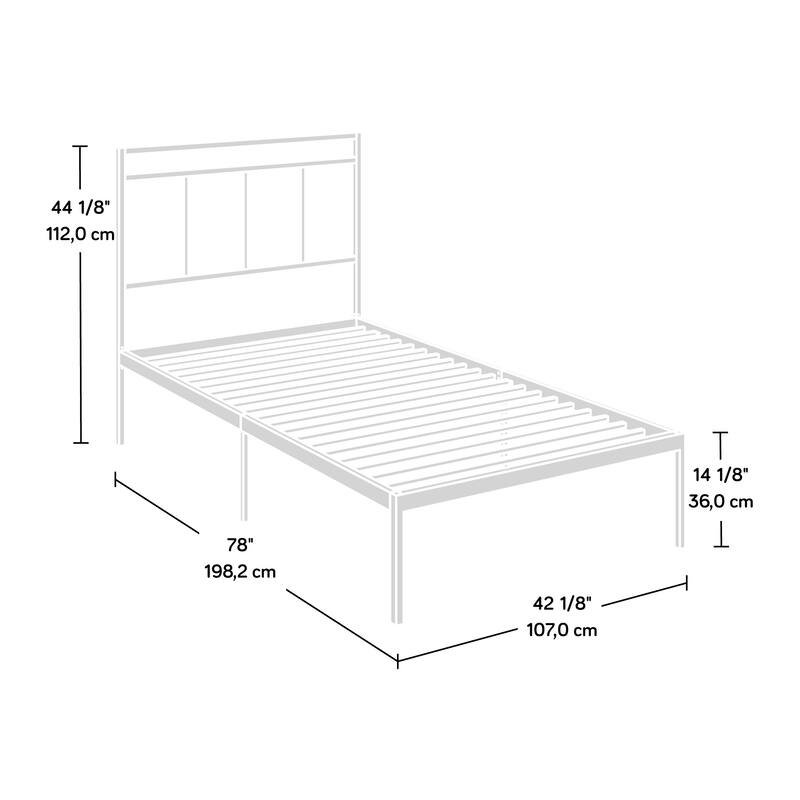 Metal Platform Bed With Headboard, Black