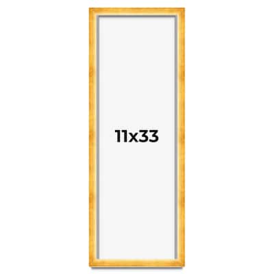 11x33 Shadow Box Frame Gold | 1.625 Inches Deep Real Wood Traditional