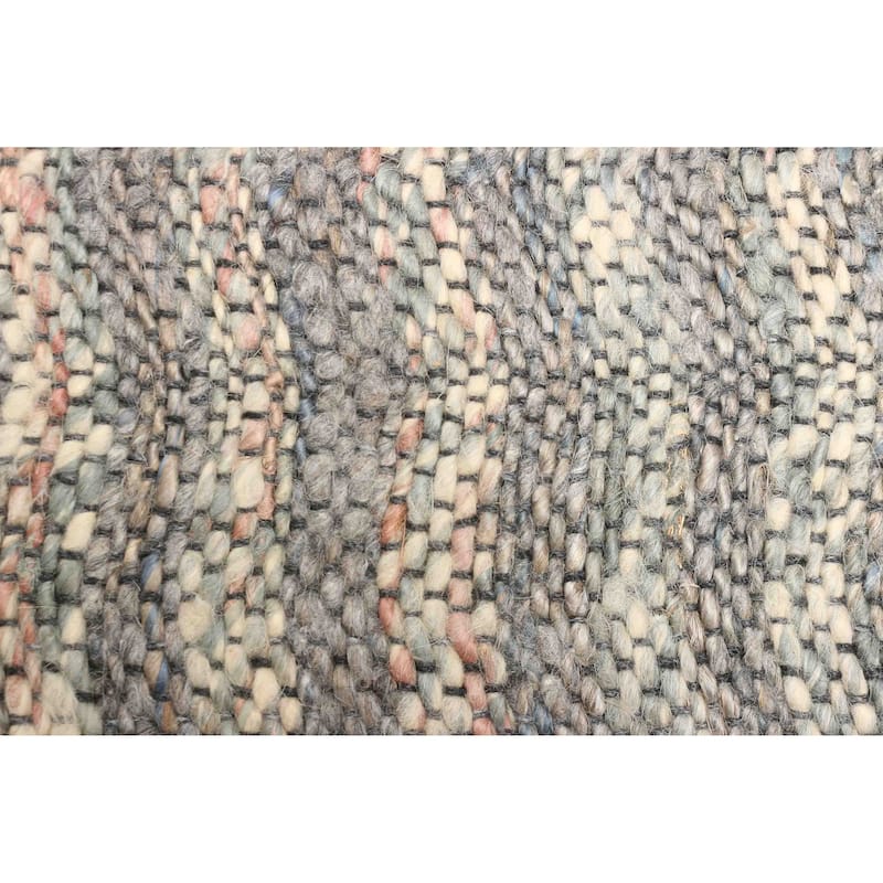 ECARPETGALLERY Braid weave Sienna Grey Wool Rug - 5'5 x 7'6