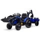 preview thumbnail 1 of 6, 3 in 1 Ride on Tractor, Excavator & Bulldozer, 24V Electric Vehicle Blue - 5-7 Years