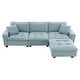 preview thumbnail 47 of 55, Roomfitters 100 x 59" Modern Convertible L-Shaped Sectional Sofa with Free Pillows, 4-Seat Suede Velvet Sleeper Sofa
