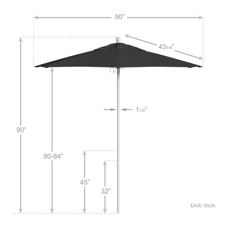 California Umbrella 7.5' Venture Series Patio Umbrella, White Aluminum Pole Fiberglass Ribs Push Lift, Pacifica Pacific Blue