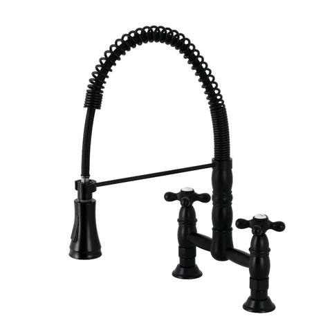 Kingston Brass Heritage 1.8 GPM Widespread Bridge Pull Down Kitchen