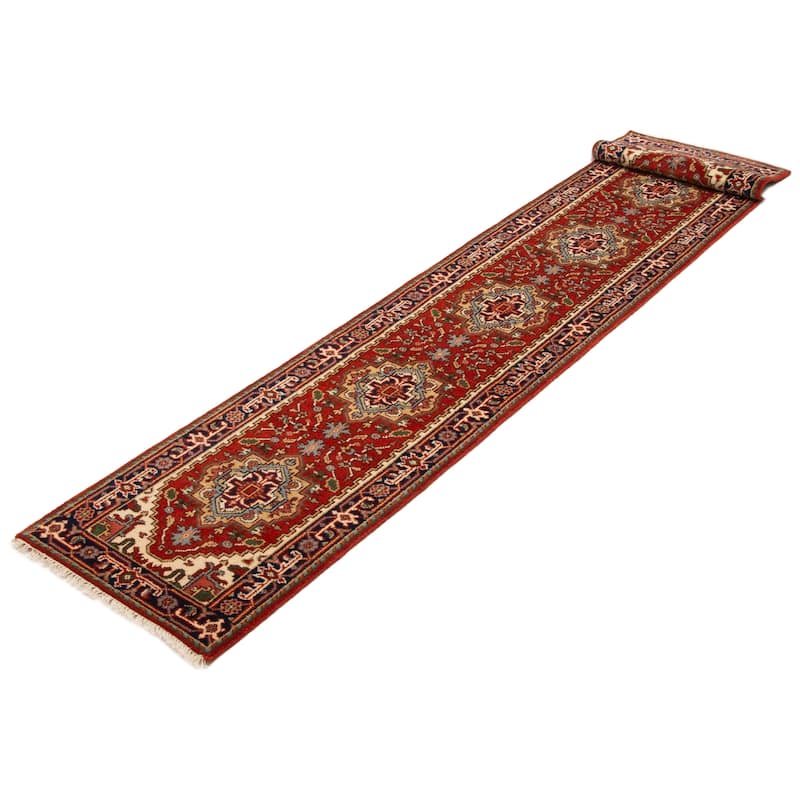 ECARPETGALLERY Hand-knotted Serapi Heritage Red Wool Rug - 2'6 x 20'0