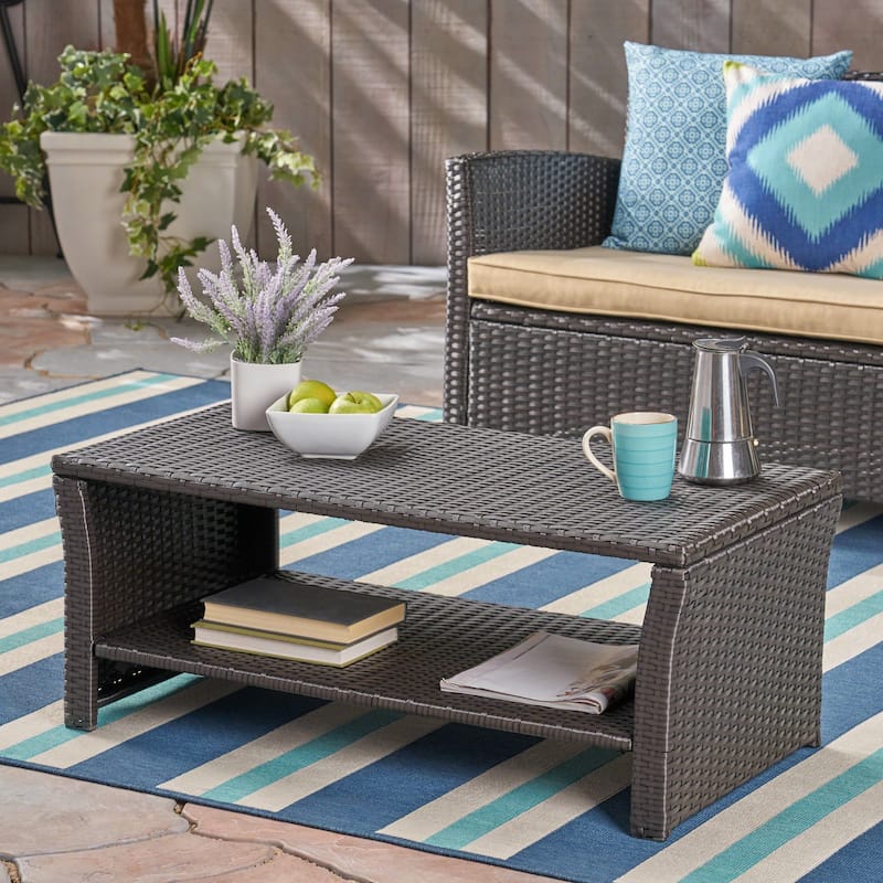 St. Lucia Outdoor Wicker Coffee Table by Christopher Knight Home