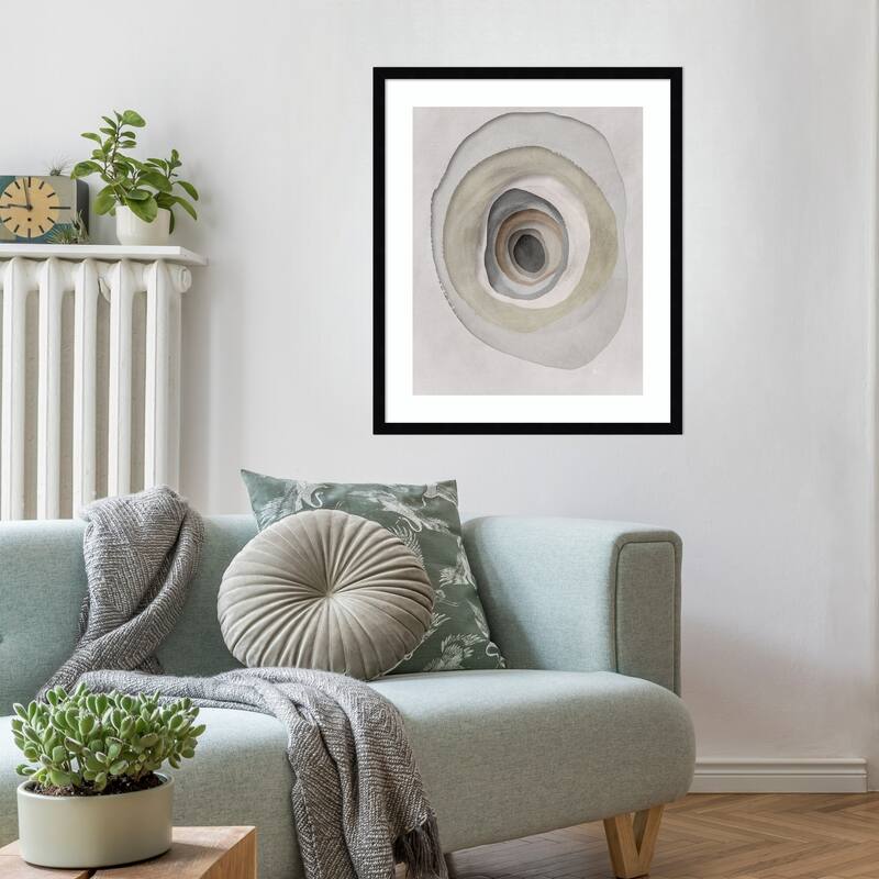 Concentric Layers of Tranquility No. 1 by Hazel J Wood Framed Wall Art Print