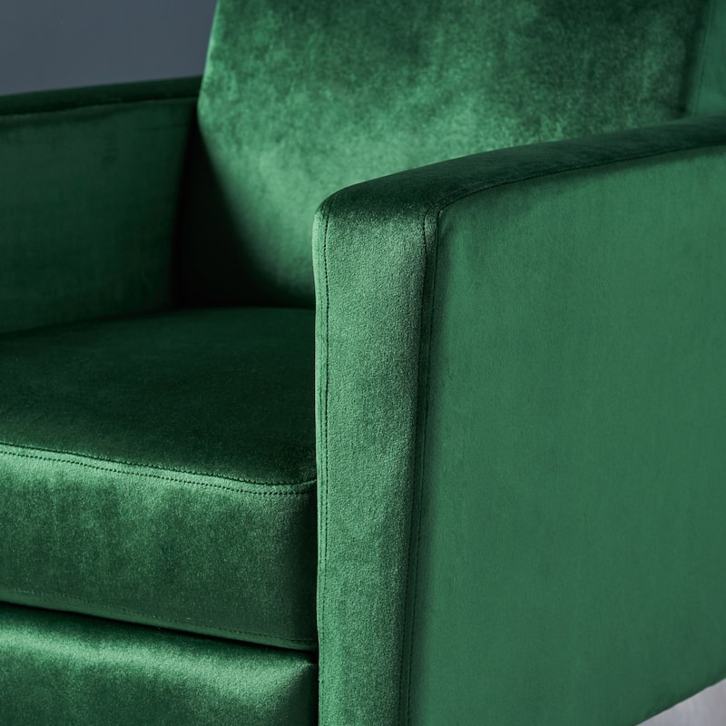 Brightwood Modern Velvet Recliner w/ Steel Legs by Christopher Knight Home