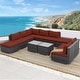 preview thumbnail 147 of 154, FINCATI Outdoor High-back Wicker Patio Sectional Set, 500 lbs Luxury Oversized Conversation Set, Spacious Couch Set