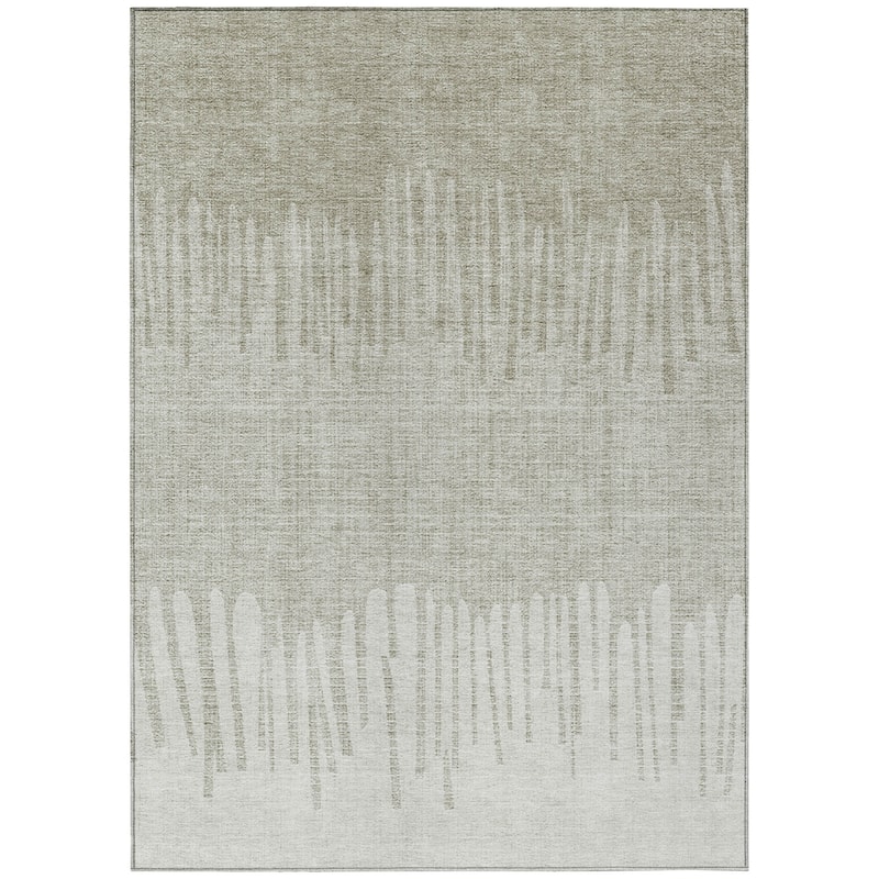 Machine Washable Indoor/Outdoor Modern Ombre Chantille Rug