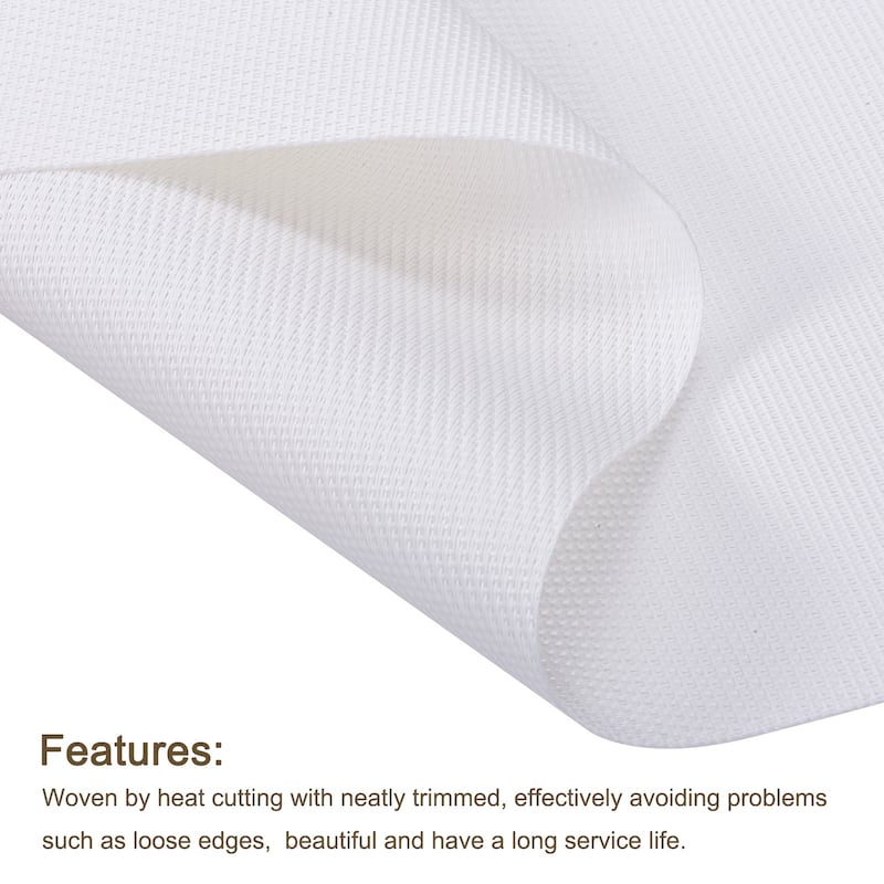 Place Mats 450x300mm 6pcs PVC Table Washable Woven Placemat, White