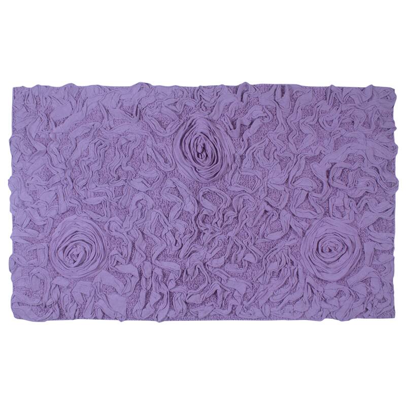 Bell Flower Bathroom Rug, Cotton Soft, Water Absorbent Bath Rug, Non Slip Shower Rug Machine Washable 24"x40" Rectangle