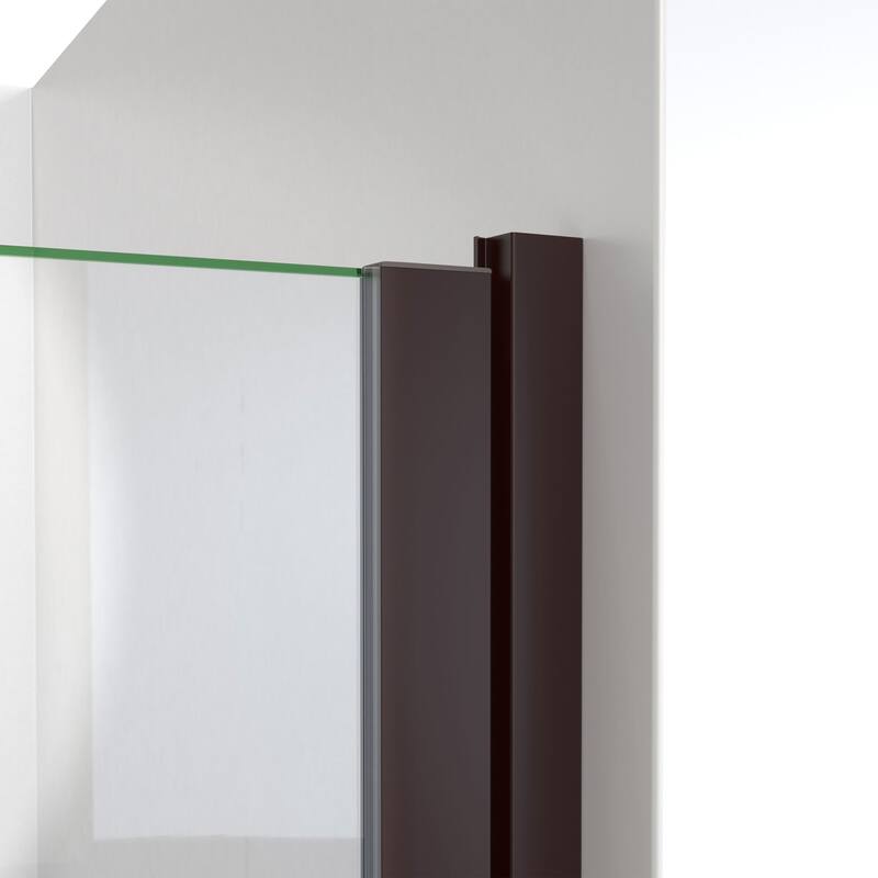 DreamLine Alliance Swing BG 28 in. W x 66 in. H Semi-Frameless Swing Shower Door in Oil Rubbed Bronze and Clear Glass