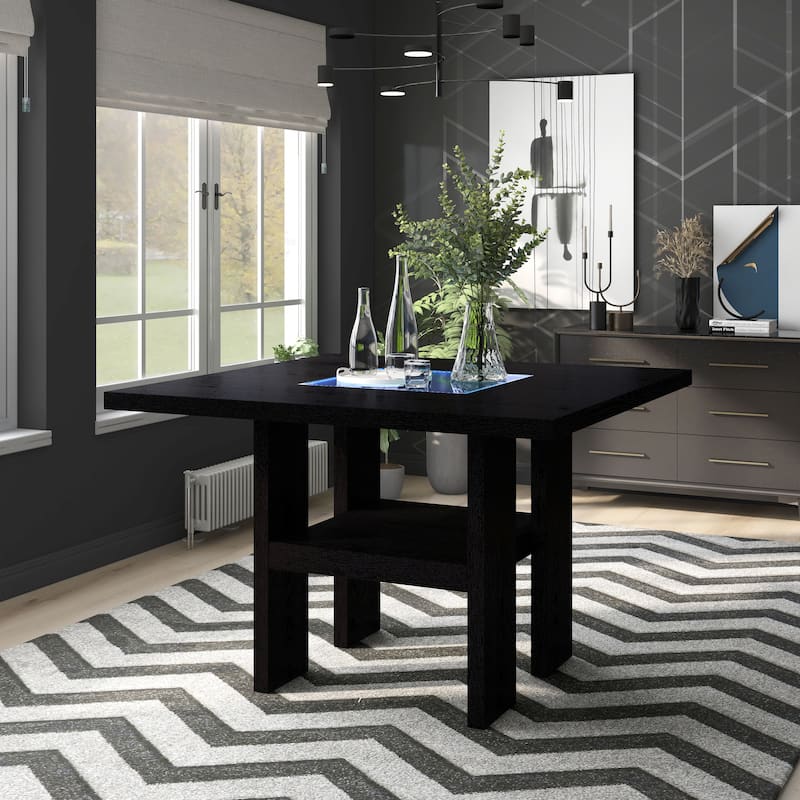 Strick & Bolton Lange 54-inch Square Light-up Counter Height Wood Dining Table