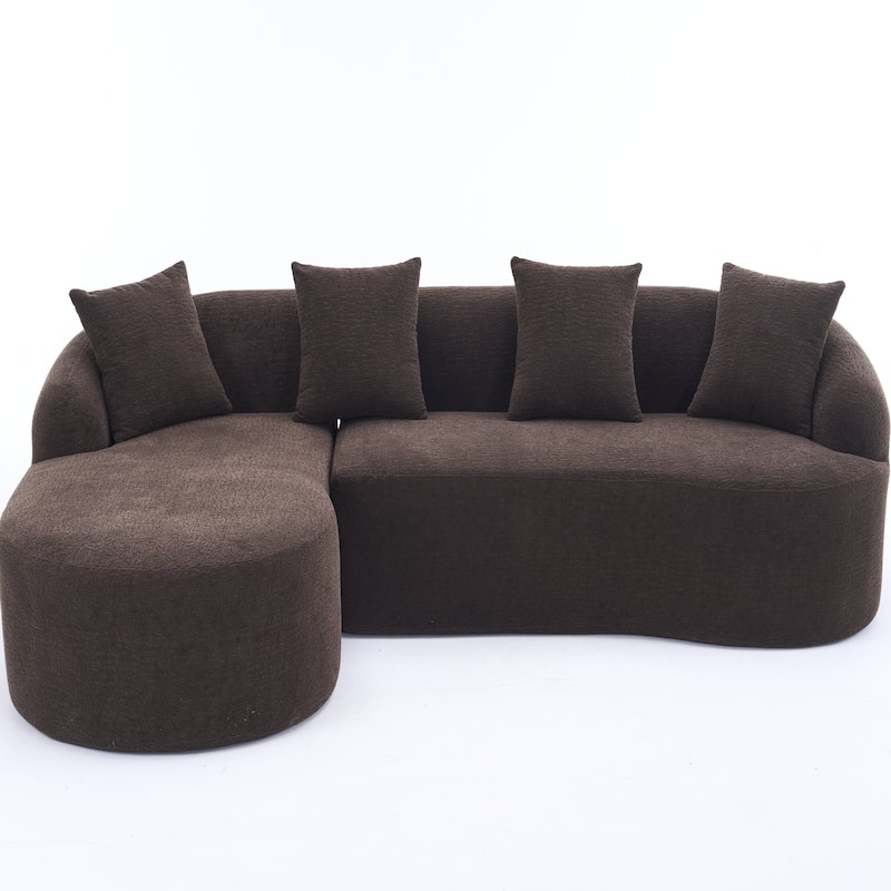Full Compression Sponge L-Shape Sectional Sofa with Curved Chaise