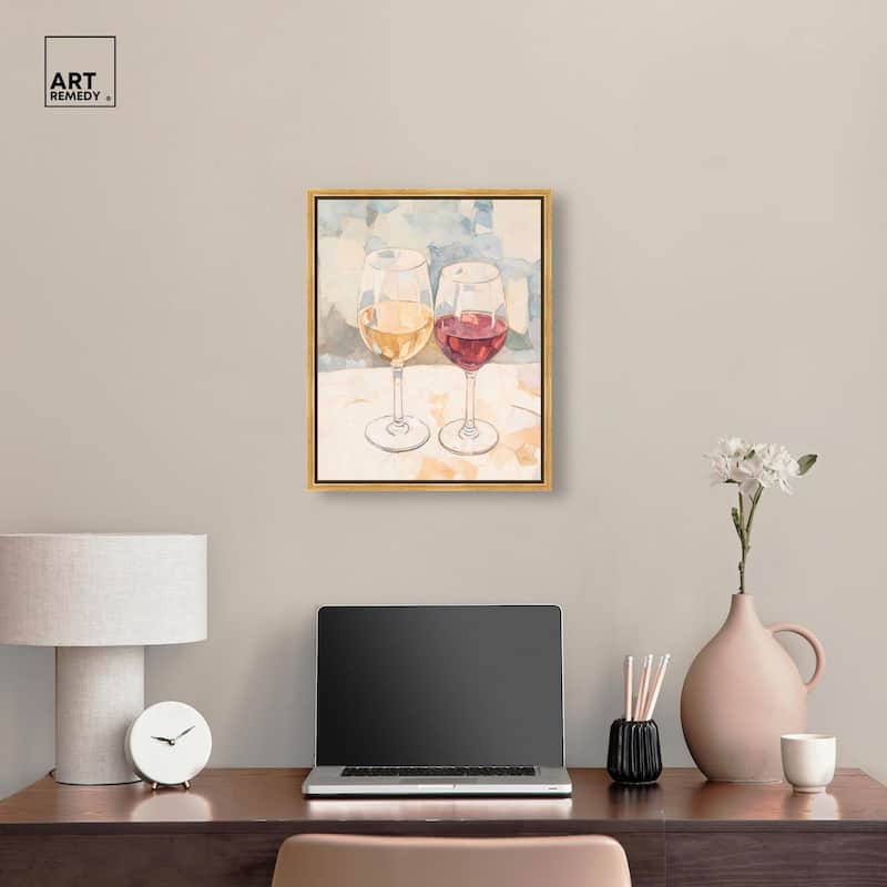 Wine Duo Canvas by Art Remedy