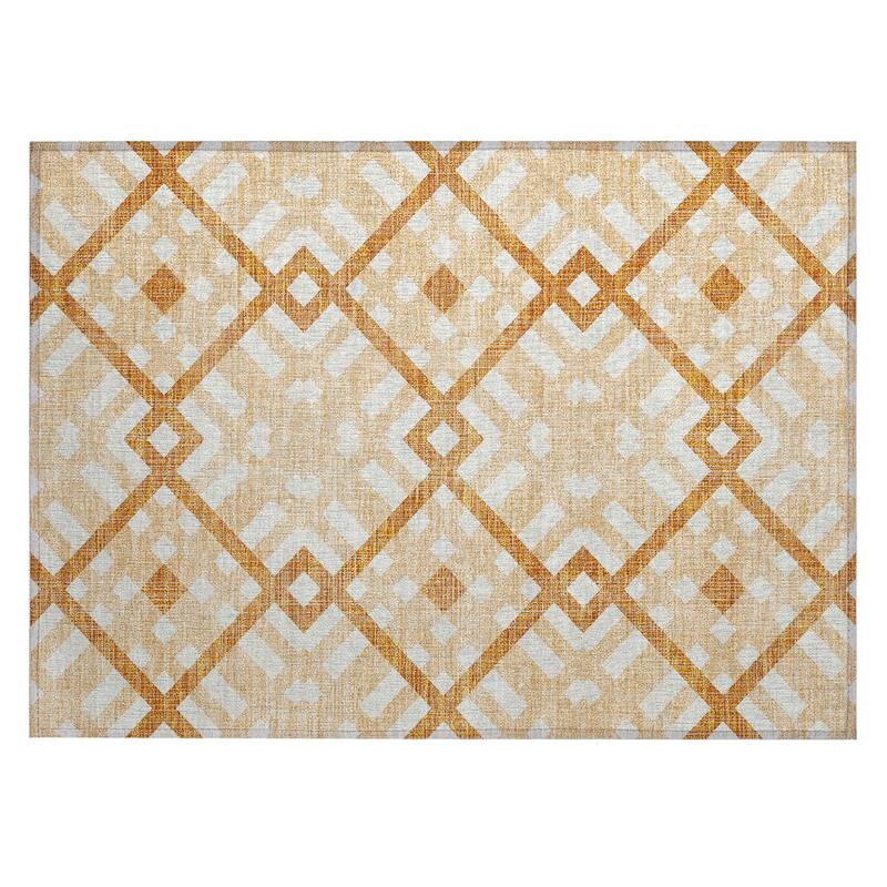Machine Washable Indoor/ Outdoor Chantille Trellis Modern Rug