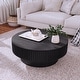 preview thumbnail 49 of 61, Modern Solid Wood Veneered Round Coffee Tea Table with Storage