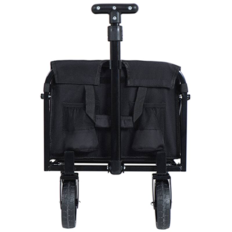 Expandable Dual-Layer Utility Wagon with 100% Extra Space - Grocery Cart for Camping,Shopping,Sports,Gardening,Fishing