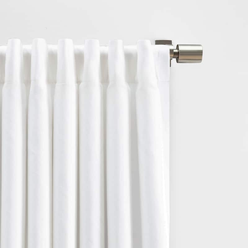 Herringbone Premium 100% Cotton Lined Rod Pocket W Back Tabs Short Curtain Panel