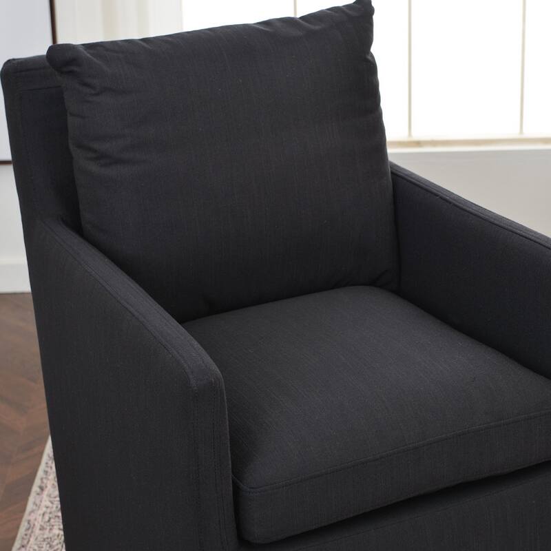 KINWELL 25" Performance Fabric Upholstered Rolling Dining Armchair