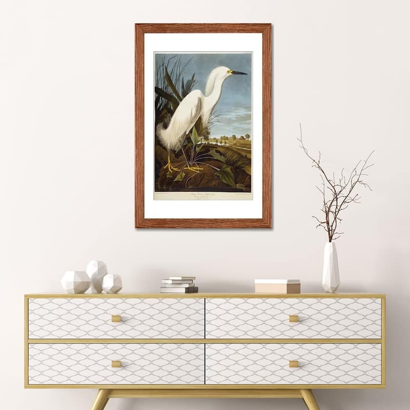 iCanvas "Snowy Heron Or White Egret / Snowy Egret " by John James Audubon
