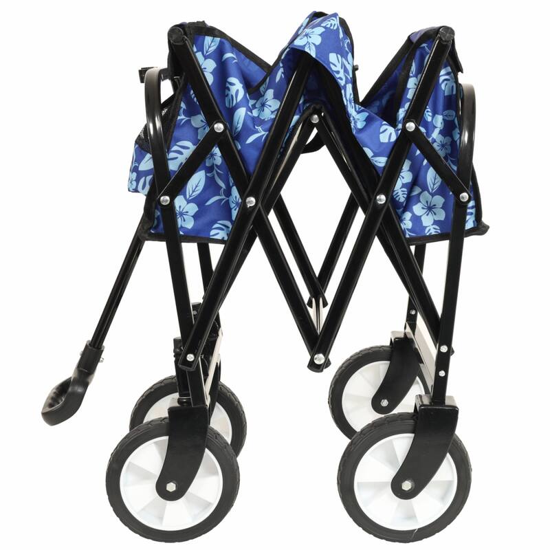 Minimeetall Colorful Collapsible Wagon Cart with Strapping System - Beach Wagon, Utility Cart