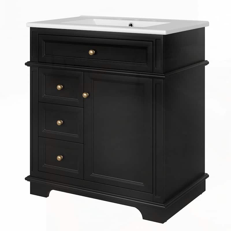 30" Bathroom Vanity with Sink and One Tip-out Drawer