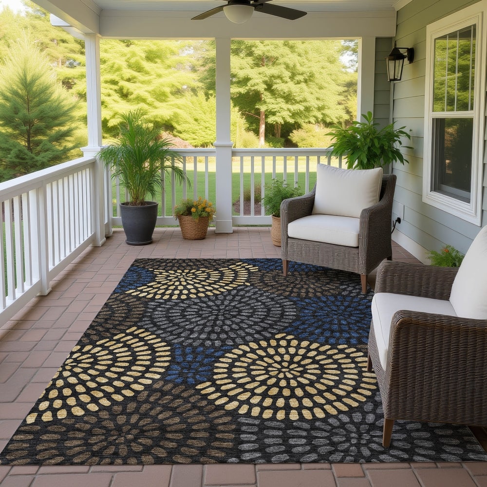 Machine Washable Indoor/ Outdoor Casual Ric Chantille Rug