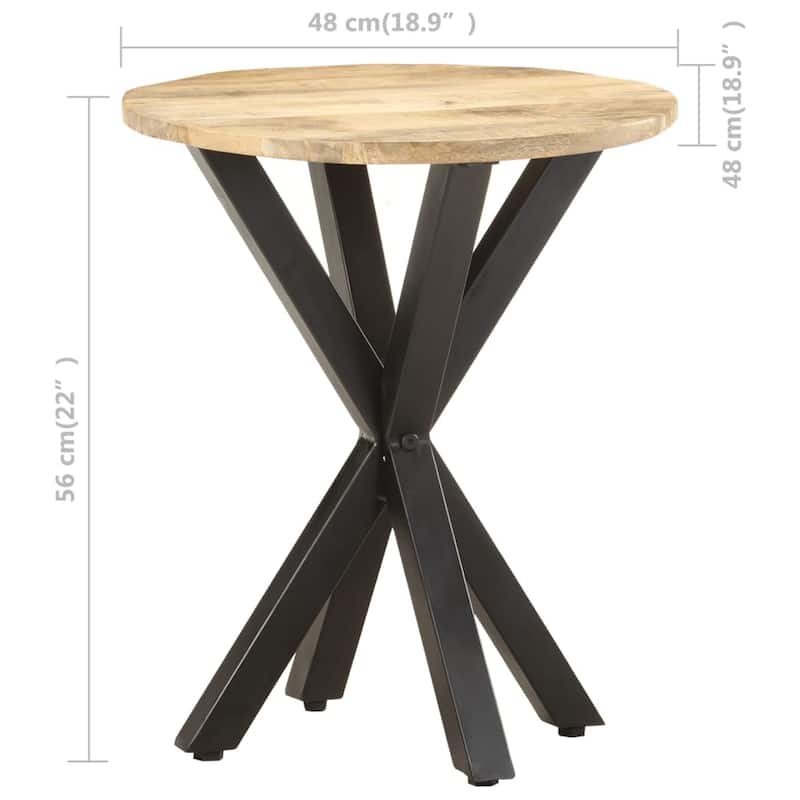 vidaXL Side Table 18.9"x18.9"x22" Solid Mango Wood - 18.9" x 18.9" x 22"