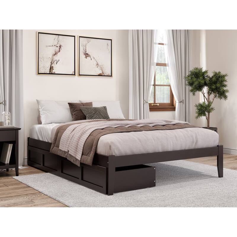Colorado Queen Bed with 2 Drawers in Espresso