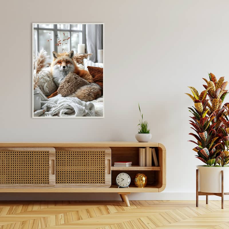 Cozy Fox by Justyna Jaszke Framed Canvas Wall Art