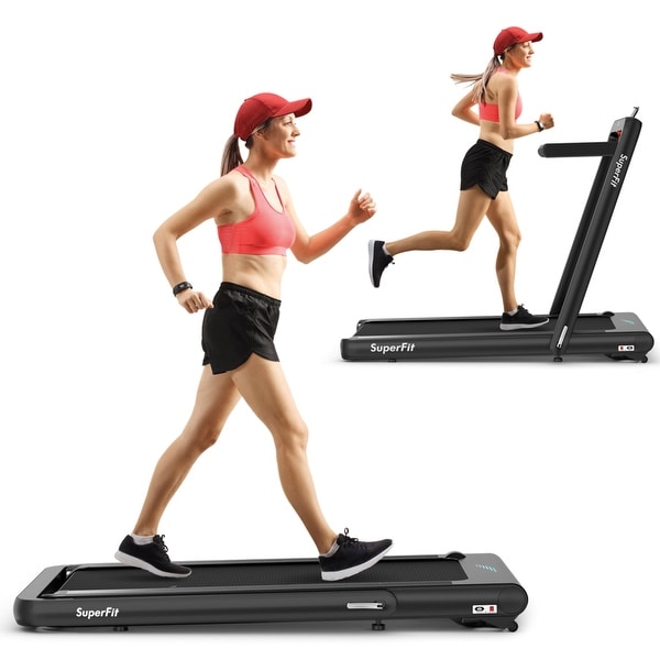 Gymax 2 In 1 Folding Treadmill 4 75Hp Running Machine W App And
