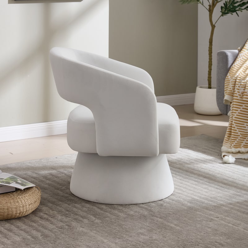 Velvet Accent Armchair 360 Degree Swivel Club Chair for Living Room