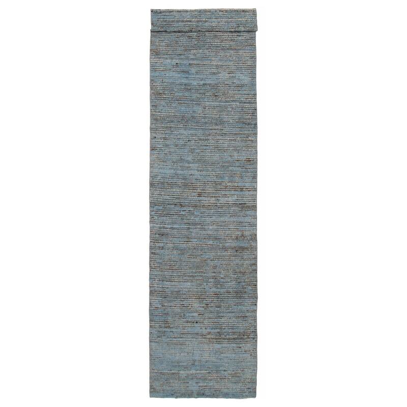 ECARPETGALLERY Hand-knotted Finest Peshawar Ziegler Blue Wool Rug - 3'5 x 16'8 - Light Blue - 3'5 x 16'8