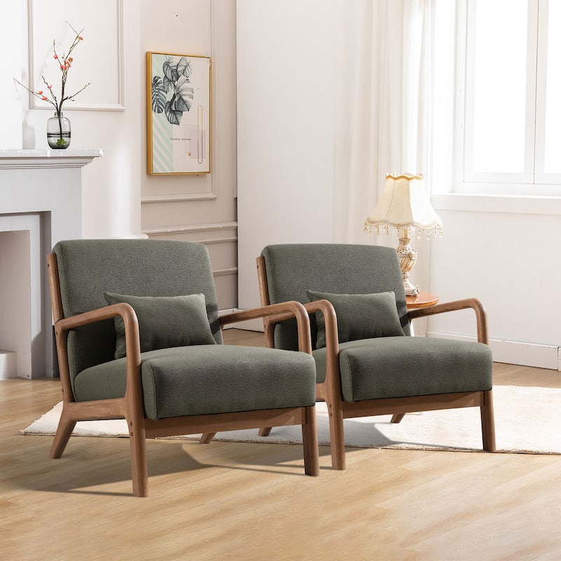 Aston Modern Solid wood Accent Chair for Living Room - 2pcsgreenset