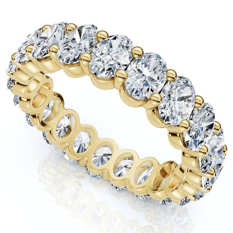Bliss Diamond 3Ct Oval Diamond Eternity Wedding Ring Gold Lab Grown - 6 - Yellow