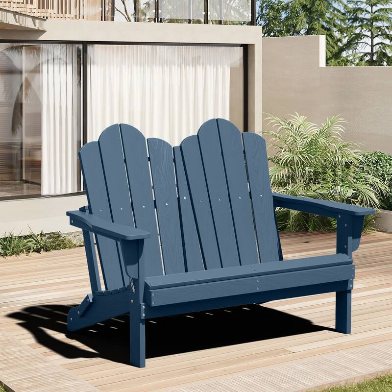 Outdoor HDPE Foldable Patio Loveseat