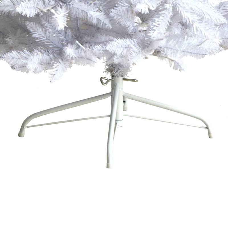 7ft. Slim White Artificial Christmas Tree with 300 Warm White LED Lights & 955 Branches - Stylish Festive X-Mas Tree