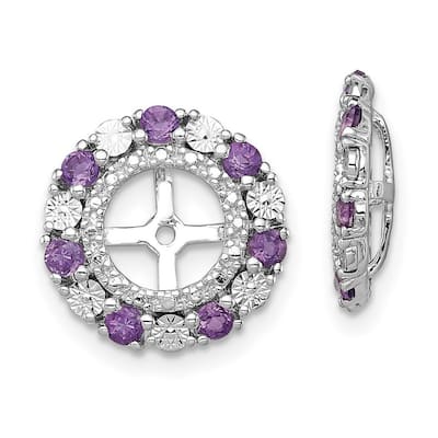 Curata 925 Sterling Silver 13mm Amethyst Earrings Jacket
