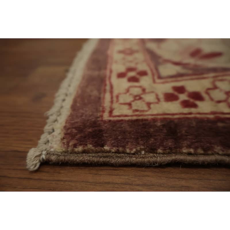 Hand Knotted Oriental 100% Wool Carpet Traditional Floral Brown Peshawar Area Rug - 9' 8'' X 6' 10''