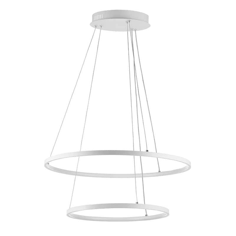 SAFAVIEH Lighting Ruzana 74-inch White Adjustable LED Pendant - 24" W x 24" L x 12-74" H - 24Wx24Dx61H