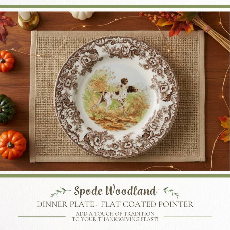 Spode Woodland Dinner Plate Dog Motif