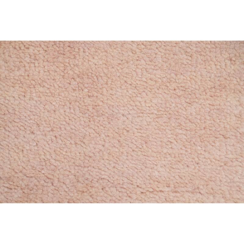 Hand Knotted Oriental 100% Wool Carpet Modern Solid Pink Gabbeh Runner Rug - 8' 0'' X 2' 7''