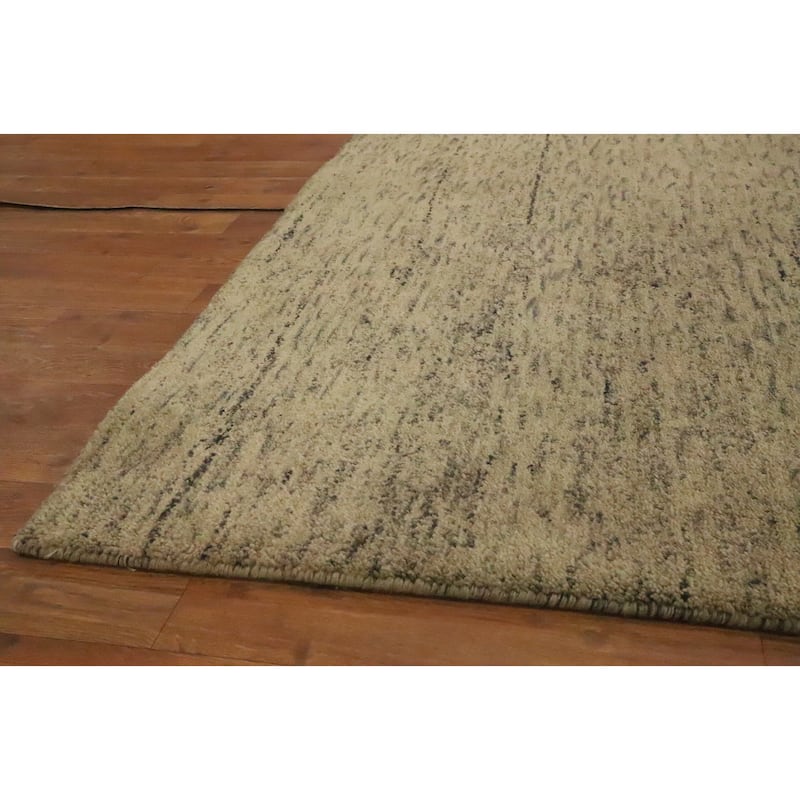 Hand Knotted Oriental 100% Wool Carpet Modern Modern Beige & Ivories Gabbeh Area Rug - 9' 6'' X 6' 7''