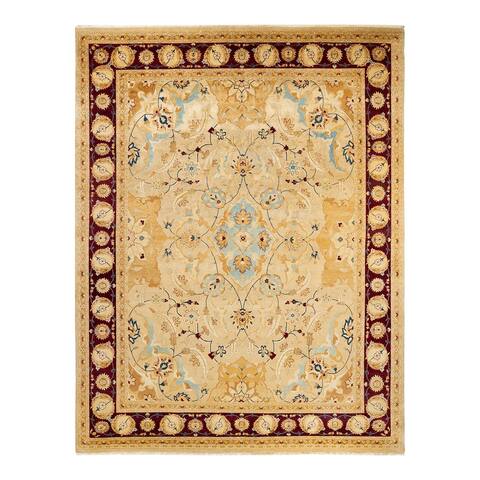 Mogul, One-of-a-Kind Hand-Knotted Area Rug - Yellow, 9' 1" x 11' 10" - 9' 1" x 11' 10"